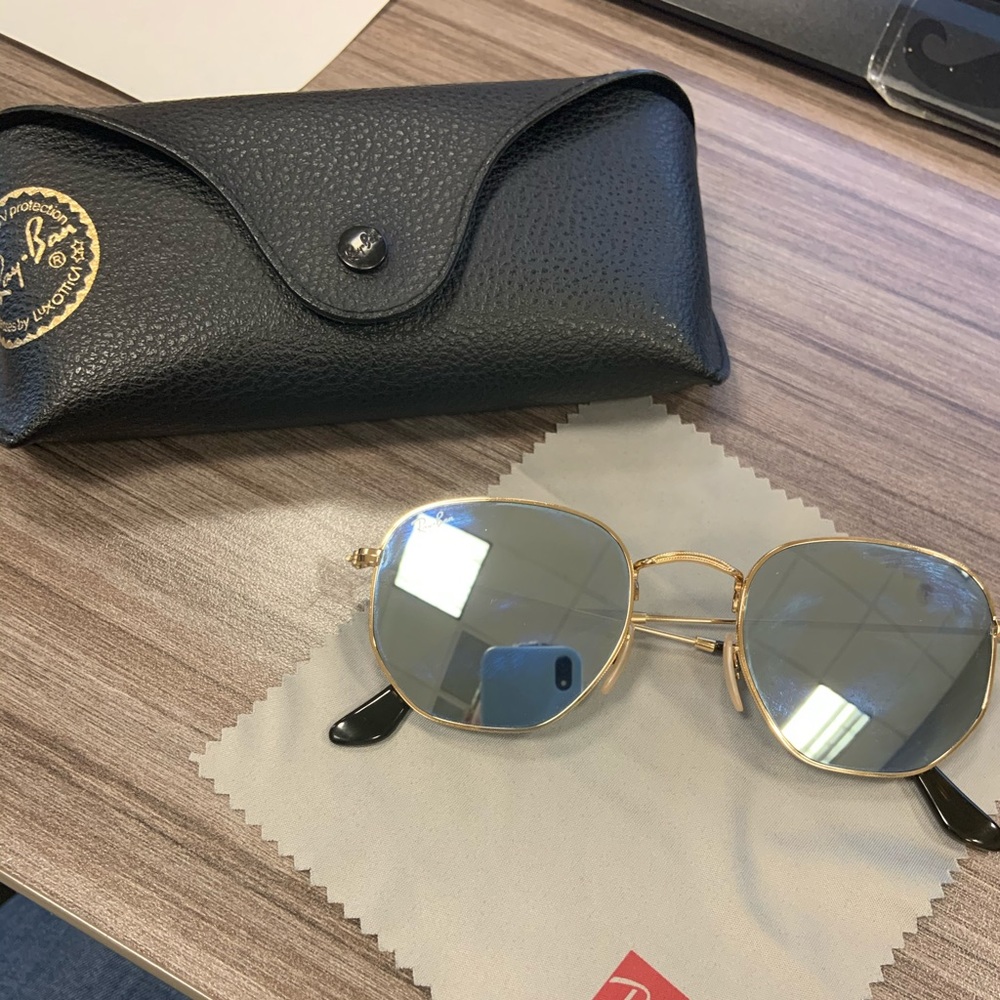 Ray-ban sunglasses Hexagonal flat silver
